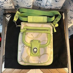 Light green and white Couch crossbody purse
